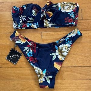 BRAND NEW WITH TAGS ZAFUL sexy bikini- Navy floral